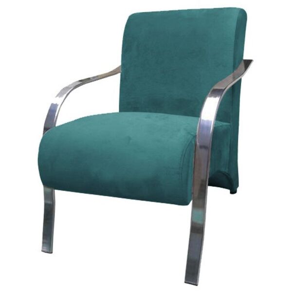 Poltrona Vênus 1 Lugar Braço Alumínio Turquesa