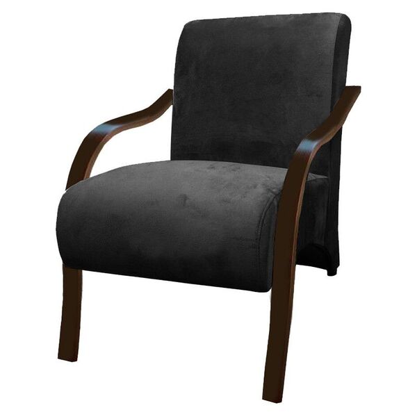 Poltrona Vênus 1 Lugar Braço Madeira Preto