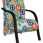 Poltrona Vênus Estampas Florais 01 Lugar Braço Madeira Retrô