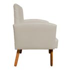 Poltrona Veronês Corino Bege Pés Palito Castanho D'rossi