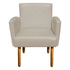 Poltrona Veronês Corino Bege Pés Palito Castanho D'rossi