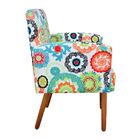 Poltrona Veronês Estampado Floral Laranja D31 Pés Palito Cast