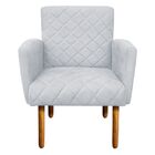 Poltrona Veronês Suede Cinza Pés Palito Castanho D'rossi