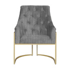 Poltrona Vick Sala De Estar Linho Cinza - Vallisa Decor