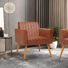 Poltrona Viena Gomada Corano Nozes Pés Palito Castanho