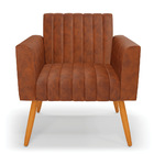 Poltrona Viena Gomada Corano Nozes Pés Palito Castanho