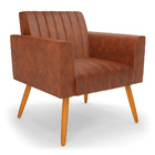 Poltrona Viena Gomada Corano Nozes Pés Palito Castanho
