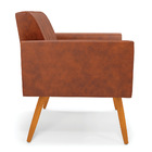 Poltrona Viena Gomada Corano Nozes Pés Palito Castanho
