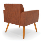 Poltrona Viena Gomada Corano Nozes Pés Palito Castanho