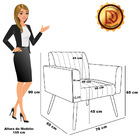 Poltrona Viena Gomada Corino Branco Pés Palito Natural