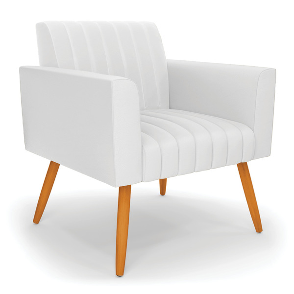 Poltrona Viena Gomada Corino Pés Palito Castanho D03 - D'ross