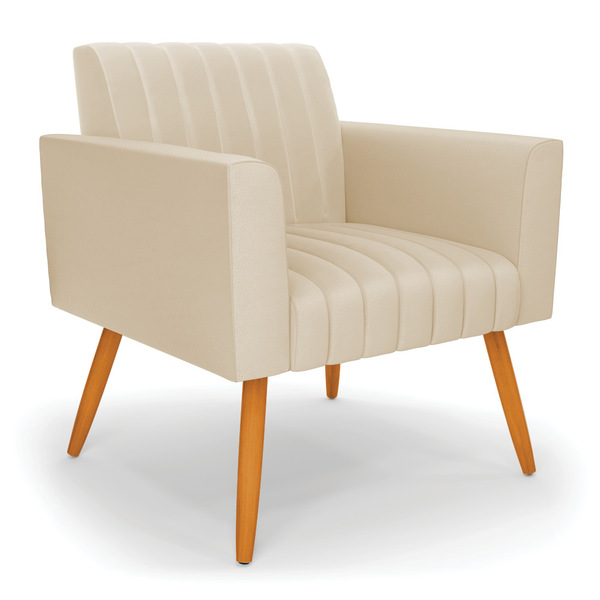 Poltrona Viena Gomada Corino Pés Palito Castanho D03 - D'ross