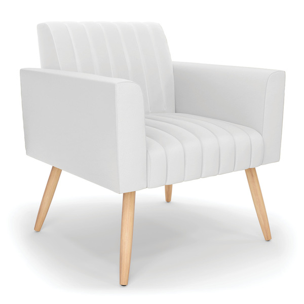 Poltrona Viena Gomada Corino Pés Palito Natural D03 - D'rossi