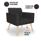 Poltrona Viena Gomada Corino Preto Pés Palito Natural