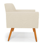 Poltrona Viena Gomada Linho Bege A19 Pés Palito Castanho