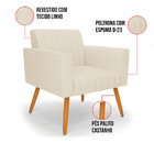 Poltrona Viena Gomada Linho Pés Palito Castanho D03 - D'rossi