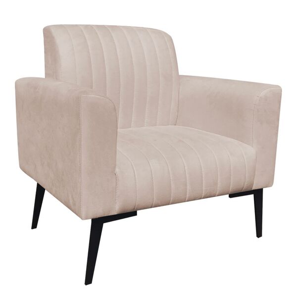 Poltrona Viena Gomada Suede Com Pés Villach Preto D'rossi - B