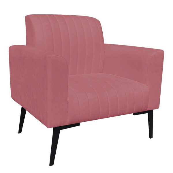 Poltrona Viena Gomada Suede Com Pés Villach Preto D'rossi - R