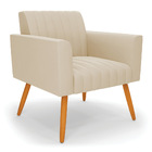 Poltrona Viena Gomada Suede Pés Palito Castanho D03 - D'rossi