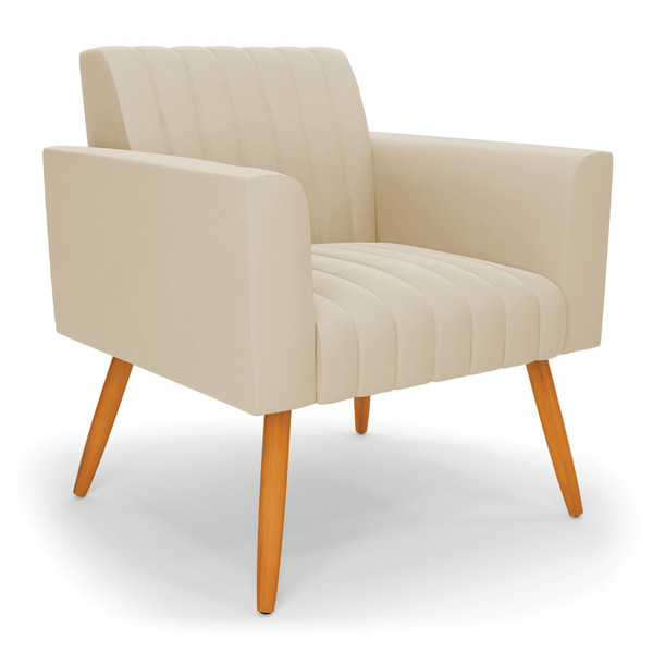 Poltrona Viena Gomada Suede Pés Palito Castanho D03 - D'rossi