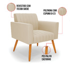 Poltrona Viena Gomada Suede Pés Palito Castanho D03 - D'rossi