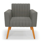 Poltrona Viena Gomada Suede Pés Palito Castanho D03 - D'rossi