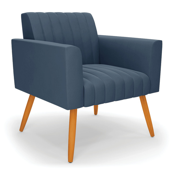 Poltrona Viena Gomada Suede Pés Palito Castanho D03 - D'rossi