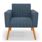 Poltrona Viena Gomada Suede Pés Palito Castanho D03 - D'rossi