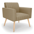 Poltrona Viena Gomada Suede Pés Palito Natural D03 - D'rossi