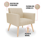 Poltrona Viena Gomada Suede Pés Palito Natural D03 - D'rossi