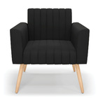 Poltrona Viena Gomada Suede Pés Palito Natural D03 - D'rossi