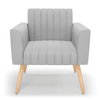 Poltrona Viena Gomada Suede Pés Palito Natural D03 - D'rossi