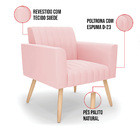 Poltrona Viena Gomada Suede Pés Palito Natural D03 - D'rossi