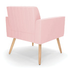 Poltrona Viena Gomada Suede Pés Palito Natural D03 - D'rossi