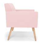 Poltrona Viena Gomada Suede Pés Palito Natural D03 - D'rossi