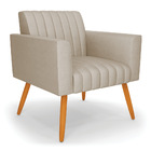 Poltrona Viena Gomada Veludo Luxo Prata A130 Pés Palito Casta