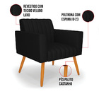 Poltrona Viena Gomada Veludo Luxo Preto A81 Pés Palito Castan