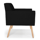 Poltrona Viena Gomada Veludo Luxo Preto A81 Pés Palito Natura