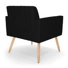 Poltrona Viena Gomada Veludo Luxo Preto A81 Pés Palito Natura