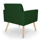 Poltrona Viena Gomada Veludo Luxo Verde A136 Pés Palito Natur