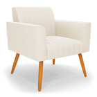 Poltrona Viena Gomada Veludo Pés Palito Castanho D03 - D'ross