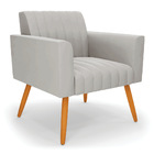 Poltrona Viena Gomada Veludo Pés Palito Castanho D03 - D'ross