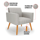 Poltrona Viena Gomada Veludo Pés Palito Castanho D03 - D'ross