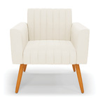 Poltrona Viena Gomada Veludo Pés Palito Castanho D03 - D'ross