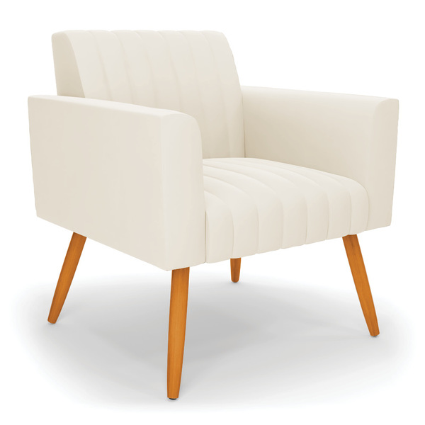 Poltrona Viena Gomada Veludo Pés Palito Castanho D03 - D'ross