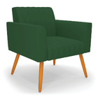 Poltrona Viena Gomada Veludo Pés Palito Castanho D03 - D'ross