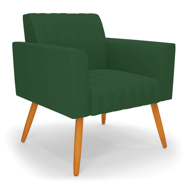 Poltrona Viena Gomada Veludo Pés Palito Castanho D03 - D'ross