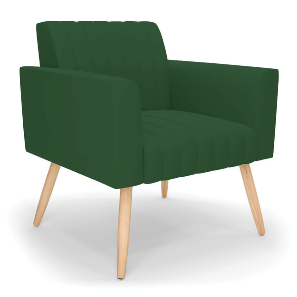 Poltrona Viena Gomada Veludo Pés Palito Natural D03 - D'rossi