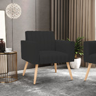 Poltrona Viena Gomada Veludo Pés Palito Natural D03 - D'rossi