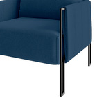 Poltrona Virgínia Veludo Base De Ferro Preto - D'rossi - Azul